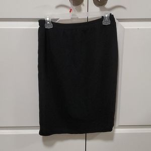 Dana Buchman Black Midi Wool Skirt